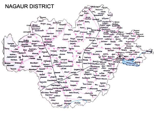 Nagaur District Map - View Nagaur District Road Map of Nagaur District