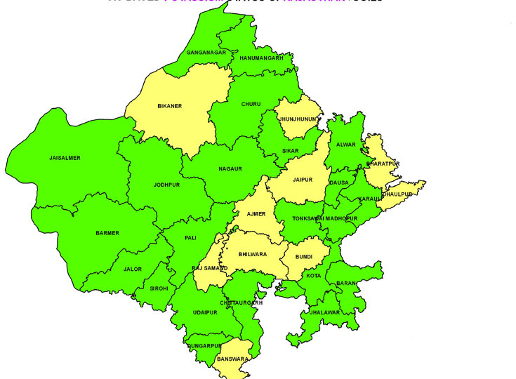 Tehsil Map Of Rajasthan Rajasthan District Map - Rajasthan Direct