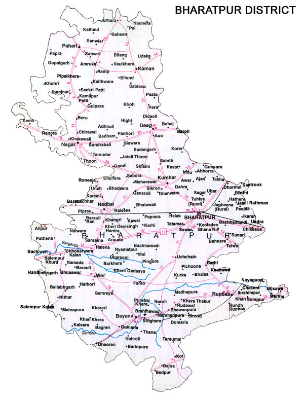 Bharatpur District Map - View Bharatpur District Road Map of Bharatpur ...