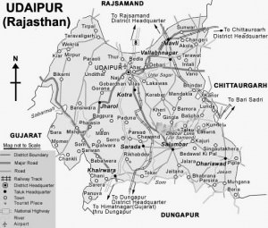 Udaipur District Road Map 300x255 